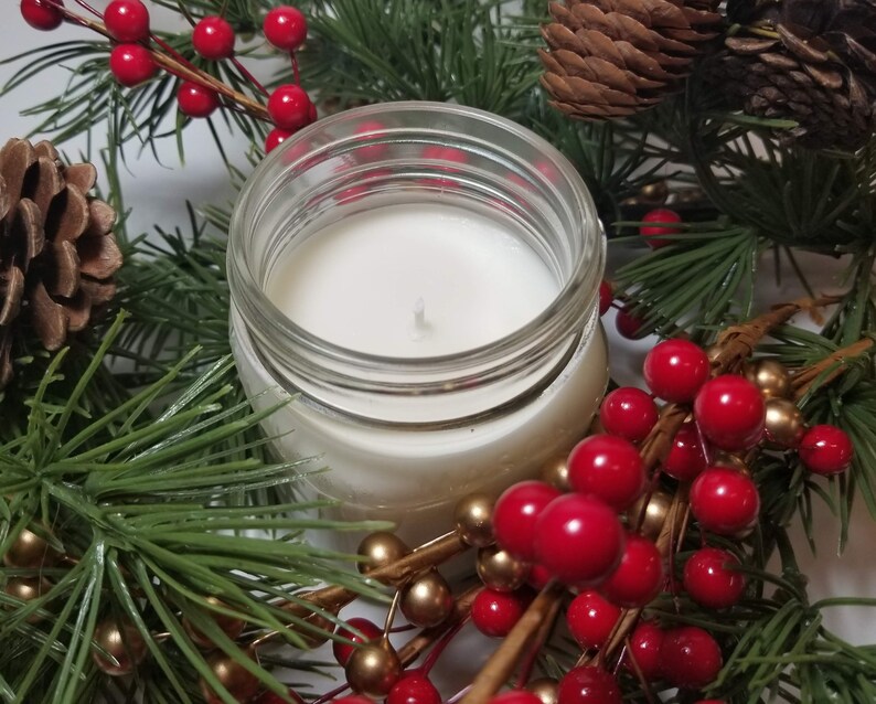 8 oz Christmas Tree Scented Soy Candle Holiday Candle Etsy