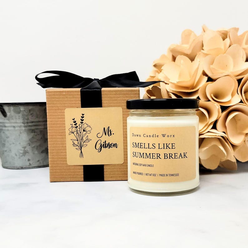 Smells Like Summer Break Candle, End of School Year Gift for Teacher ...