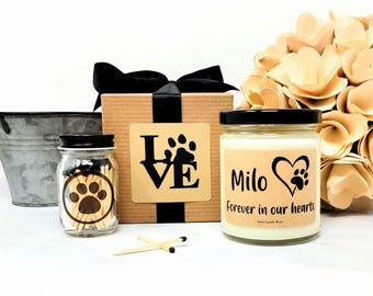 Cadeau pour la perte d'un animal de compagnie - Perte d'un chien - Cadeau pour la perte d'un chat - Pour toujours dans nos coeurs - Cadeau personnalisé à la mémoire d'un animal de compagnie - Décès de chien de sympathie