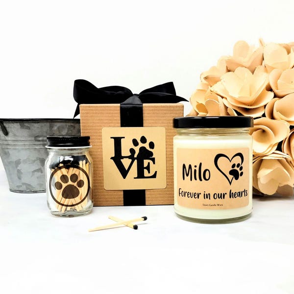 Loss of Pet Gift - Loss of Dog - Loss of Cat Gift - Forever in our Hearts - Personalized Pet Memorial Gift - Sympathy Pet Dog Passing Away