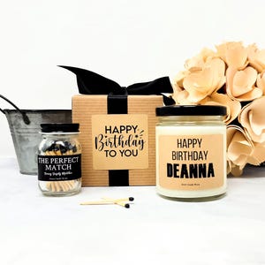 Personalized Birthday Gift  - Birthday Gift Box - Soy Candle - Gift for Him - Birthday Gift Coworker - Birthday Candle - Gift for Boss