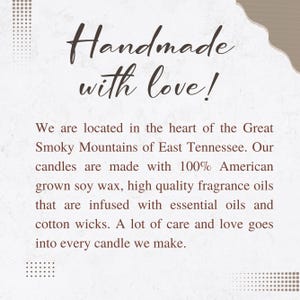 Natural Soy Wax Candle - Housewarming Gift - Non Toxic Dye Free Candles - Winter Christmas Fall Candles - Relaxing Scented Candle image 7