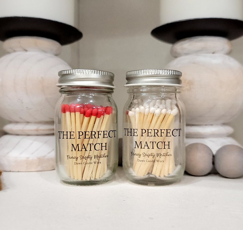 Candle Matches in a Jar Color Tip Matches Decorative Etsy
