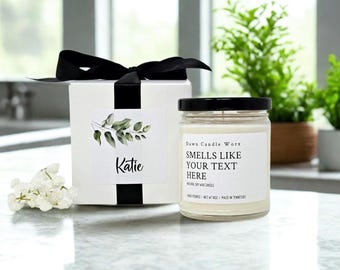 Bougie personnalisée à message personnalisé, cadeau pour elle, anniversaire, amitié, collègue de retraite, bougie amusante