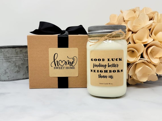 Gift for Neighbor Moving Away Neighbor Leaving Gift Soy Candle Personalized Gift  Good Luck Gift for Neighbor Best Neighbors 