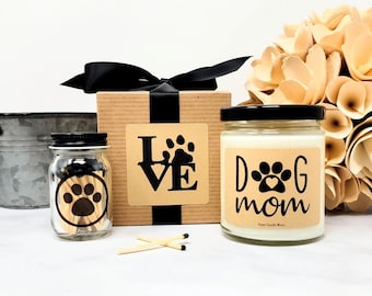 Dog Mom Candle Gift Set – Pet Memorial Sympathy Soy Wax Candle