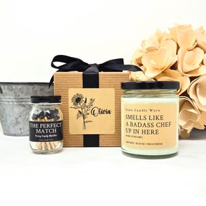 Smells Like A Badass Chef Candle, Funny Chef Gift, Culinary School Graduate, Baker Gift, Cooking Lover, Housewarming Gift, Baking Lover Gift