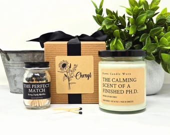 PhD Gift, Doctorate Gift, Grad Student Gift, Doctoral Gift, The Calming Scent Of A Finished PH.D. Candle