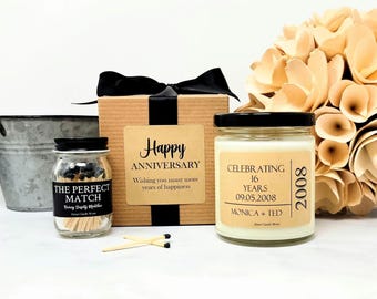 Personalized Anniversary Gift, Custom Wedding Anniversary, Anniversary Party Favor, Unique Anniversary Candle, Friends Parents