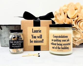 Funny Retirement Gift, Personalized Retirement Candle, Retirement Gift for Women, Gift for Men, Leaving Job Gift, Quitting Job