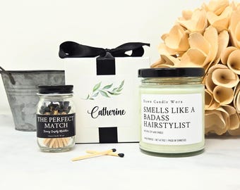 Gift for Hairdresser, Smells Like A Badass Hairstylist Candle, Hair Salon Gift, Cosmotologist, Beautician, Beauty School