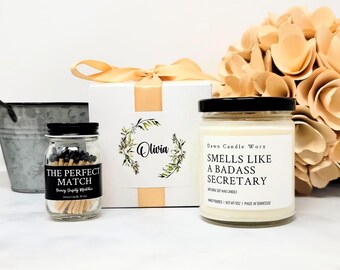 Secretary Gifts, Smells Like A Badass Secretary Candle, Administrative Professional Gift, Birthday Gift