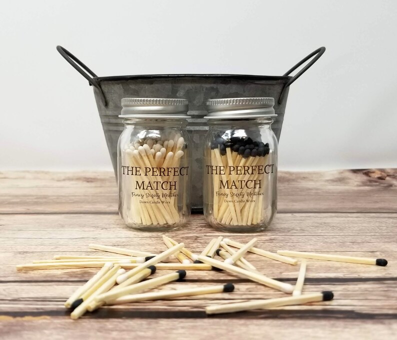 Candle Matches in a Jar Color Tip Matches Decorative Etsy