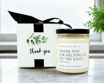 Thank You For Helping Us Tie the Knot Candle, Maid of Honor, Thank You Gift, Wedding Planner, Bridesmaid Gifts, Gift for Officiant