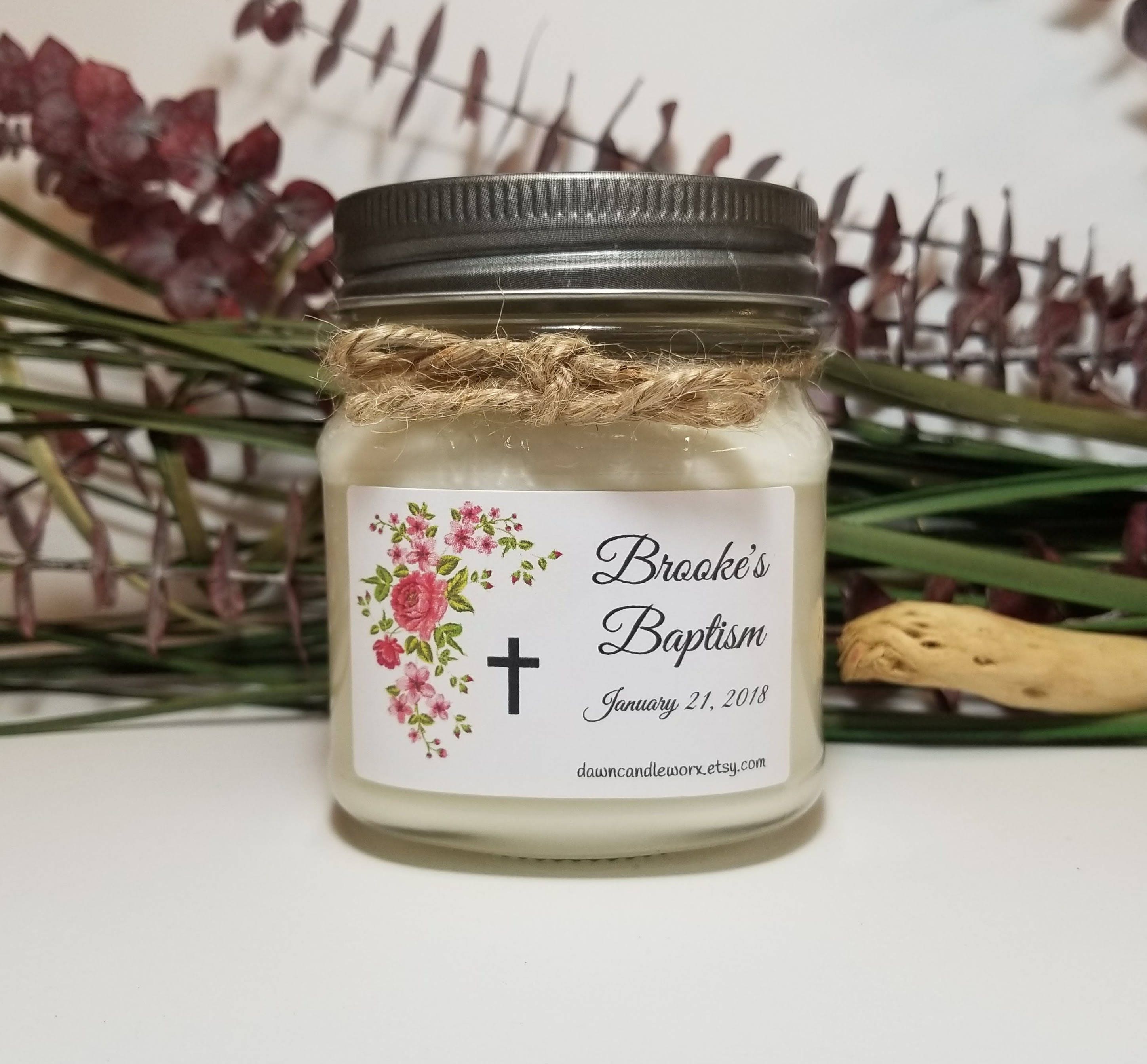 Baptism Favor Candle Baby Girl Baptism Favors Cross Favor Etsy