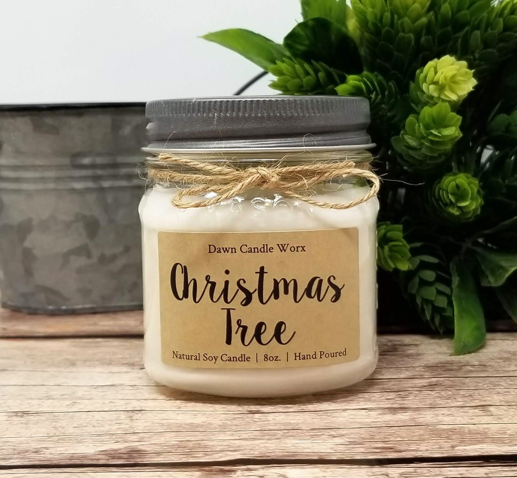 8 oz Christmas Tree Scented Soy Candle Holiday Candle Etsy