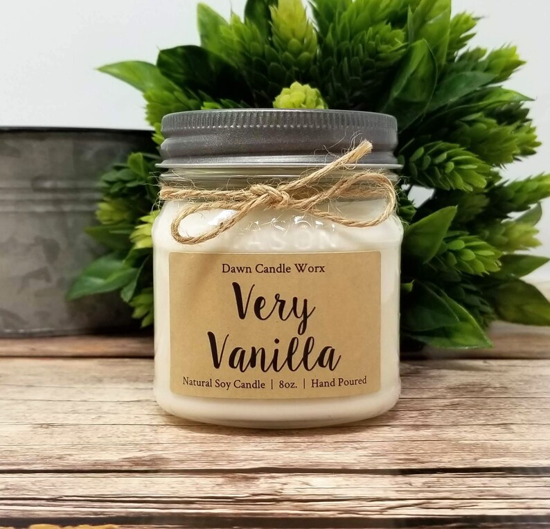 8oz Very Vanilla Candle Scented Soy Candle Wedding Candle Etsy