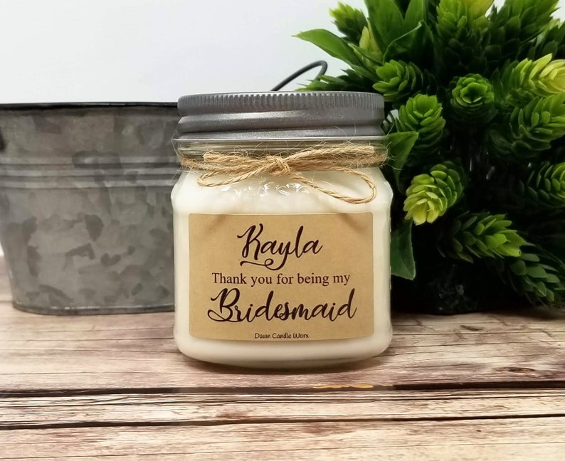 8oz Bridesmaid Thank You Gift Personalized Bridesmaid Candle Etsy