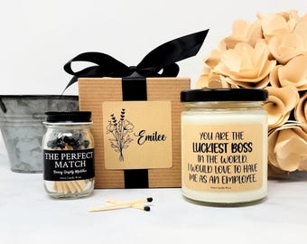 Funny Gift for Boss - Luckiest Boss Candle - Funny Gift for Coworker  - Birthday Gift for Boss - Gift for Manager - Gift for Supervisor