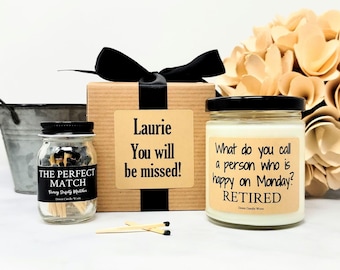 Funny Retirement Candle, Retiree Gift, Going Away Gift, Retirement Gift Box, Coworker Goodbye Gift