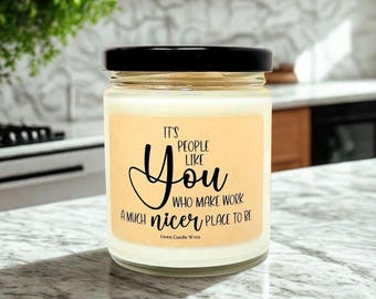 Gift for Coworker, Boss Administrative Gift, Employee Appreciation, Retirement Gift Candle, Custom Unique