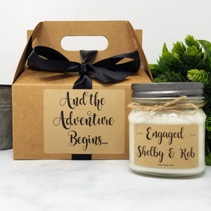 Personalized Engagement Gift for Couple Couple Shower Engagement Candle Bride Gift Bridal Shower Gift Gift Set Gift Box image 6
