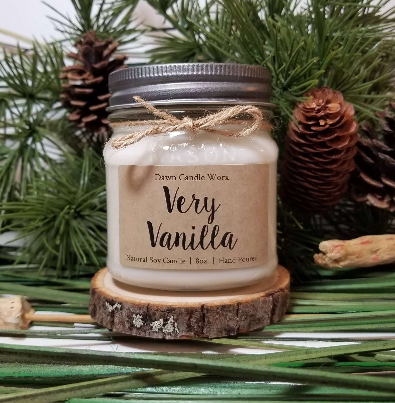 8oz Very Vanilla Candle Scented Soy Candle Wedding Candle Etsy