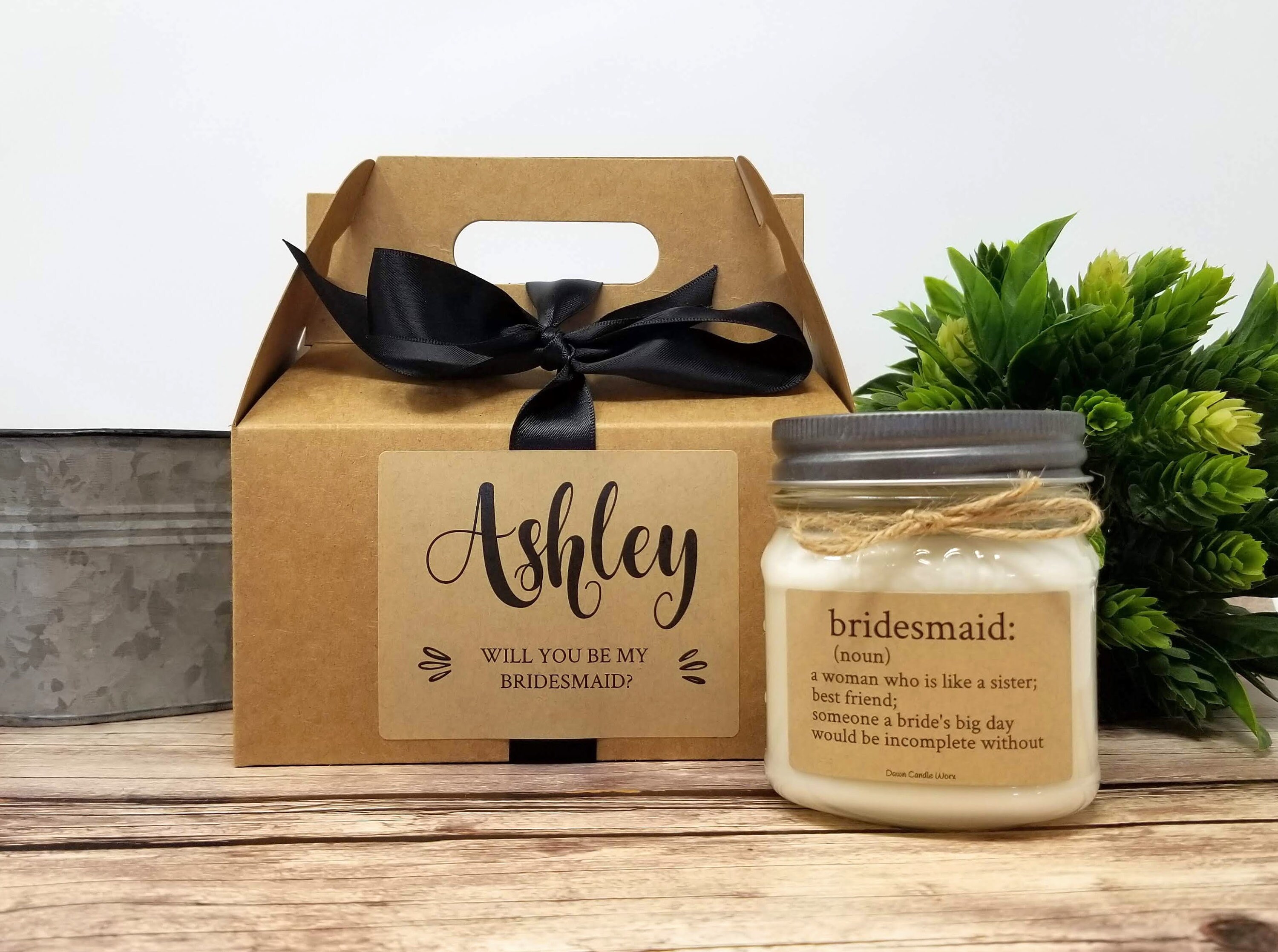 Bridesmaid Proposal Personalized Candle BRIDESMAID candle 5oz Natural