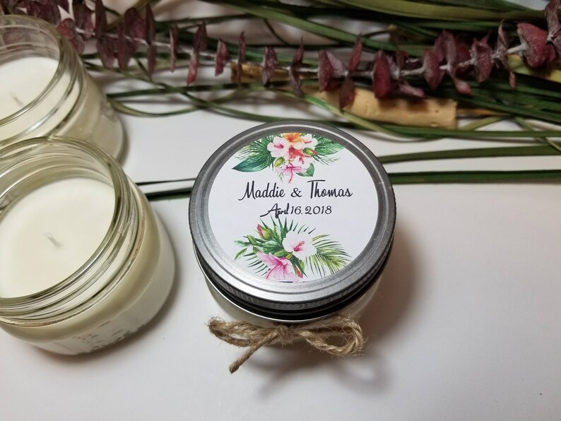 12 4 Oz Personalized Wedding Favors Soy Candle Favor Etsy