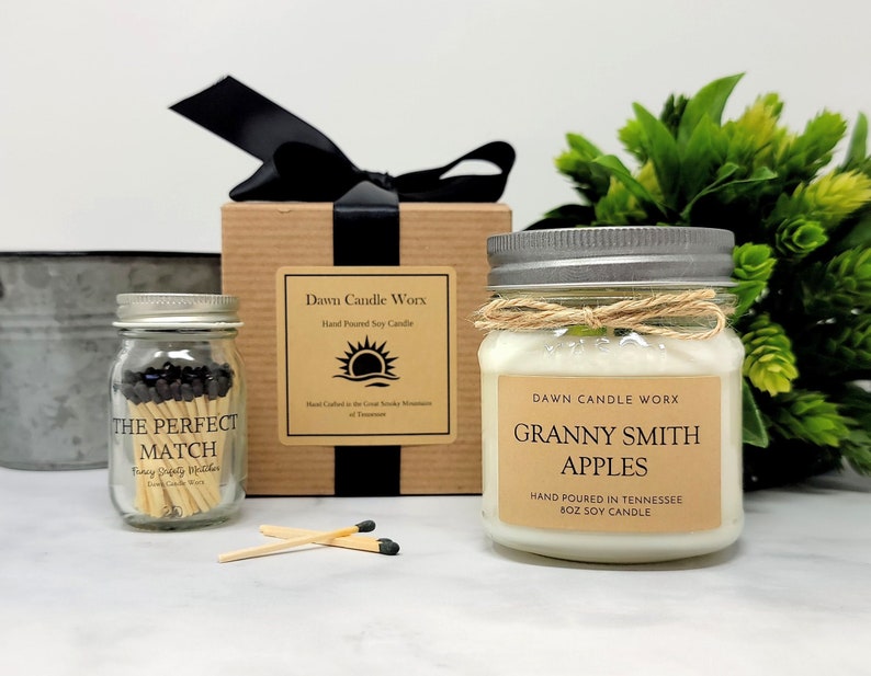 Granny Smith Apples Candle 8oz Soy Candle Handmade Mason Etsy