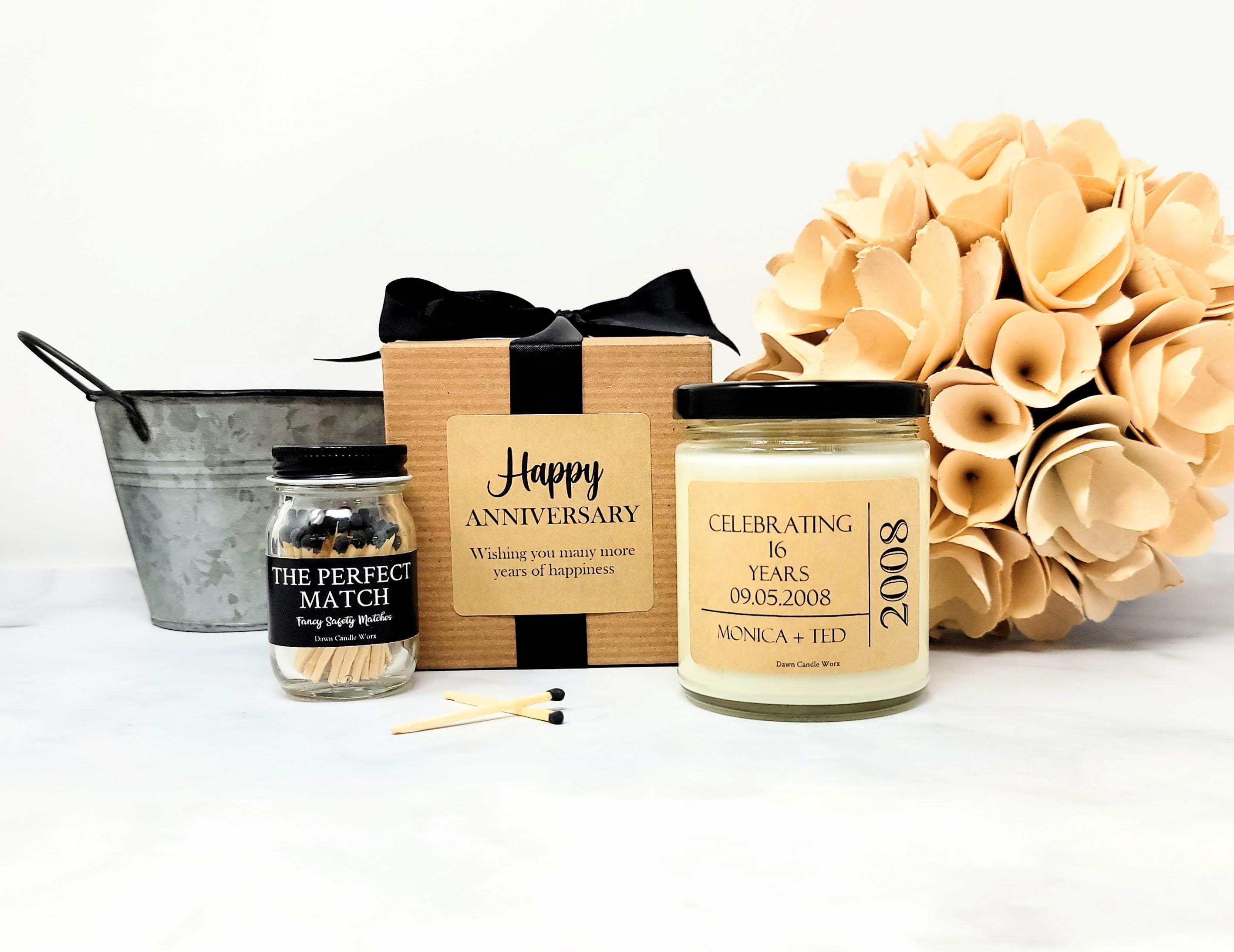 Personalized Anniversary Gift, Custom Wedding Anniversary, Anniversary Party Favor, Unique Anniversary Candle, Friends Parents Anniversary
