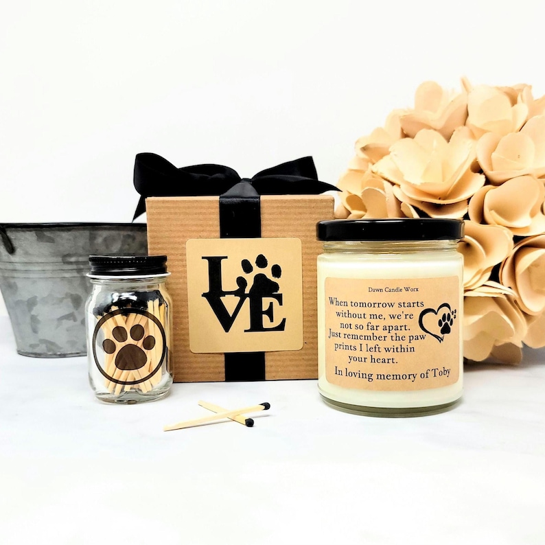 Personalized Pet Sympathy Gift, Loss of Dog Gift, Loss of Pet Gift, Loss of Animal, Pet Passing, Pet Memorial Gift Candle, Loss of Cat image 1