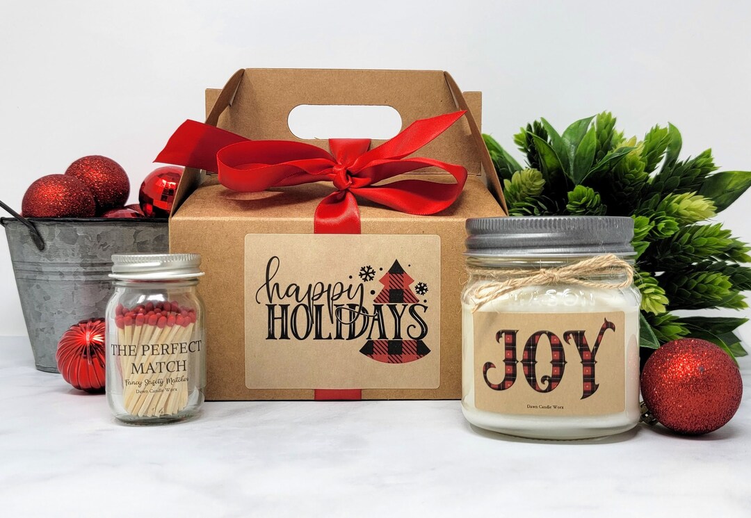 Joy Christmas Candle 8oz Soy Candle Holiday Gift Candle Christmas Gift