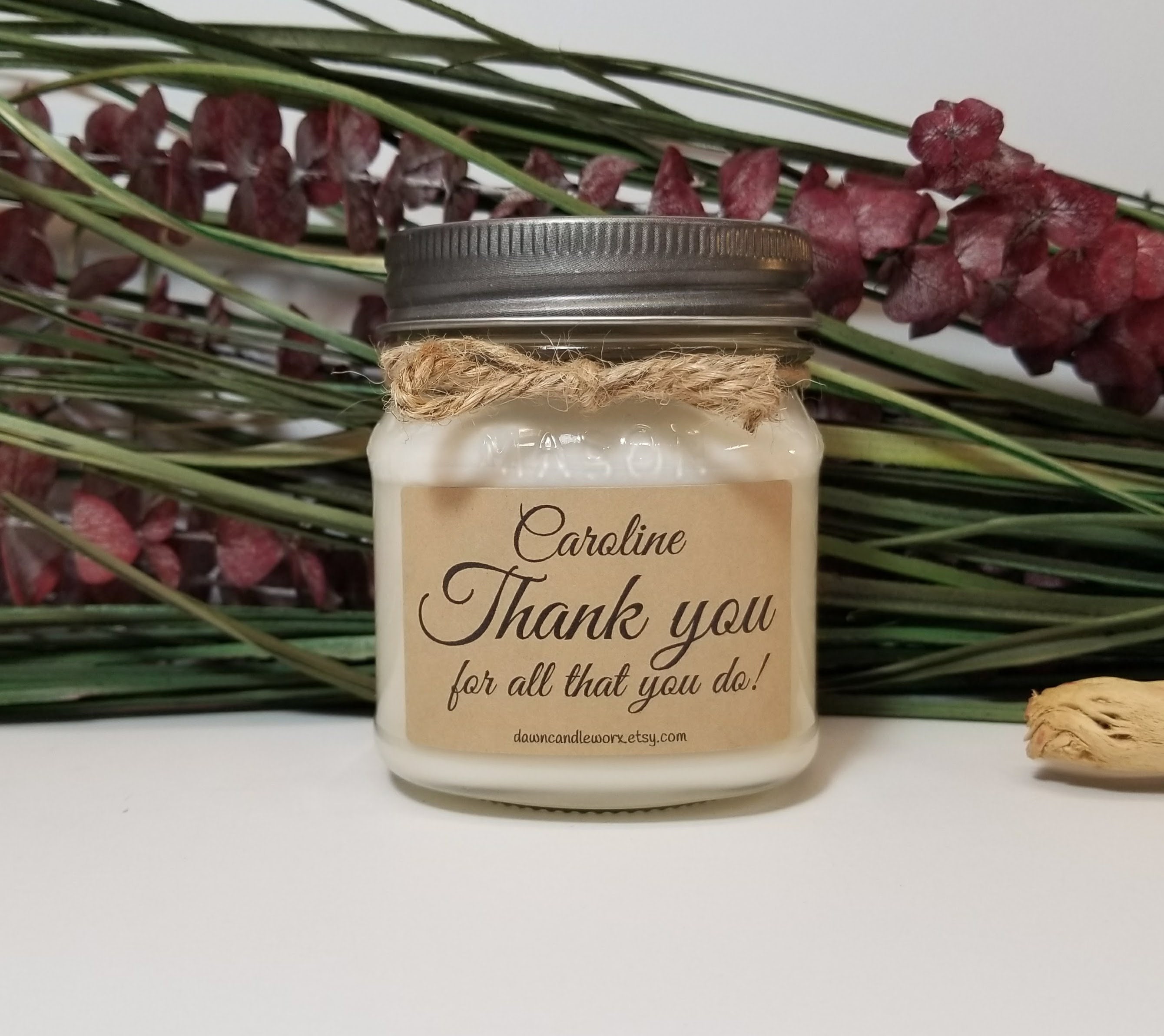 8oz Personalized Thank You Candle Employee Appreciation Etsy