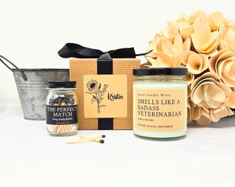 Gift for Veterinarian -  Smells Like Badass Veterinarian - Animal Doctor Gift - Vet School Graduate - Funny Candles - Future Veterinarian