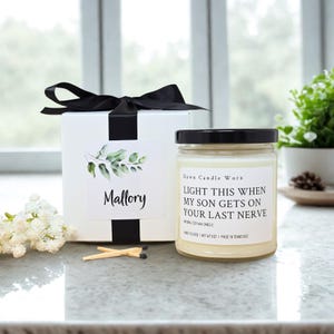 Funny Daughter In Law Candle, Gift for Daughter in Law, Custom Birthday Gift, Future Daughter In Law Light When My Son Is On Your Last Nerve