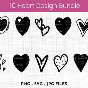 Heart Svg Bundle | Heart Svg | Hand Drawn Heart svg | Doodle Heart Svg |  Sketch Heart Svg | Love Svg | Valentine Svg  | Heart PNG Bundle