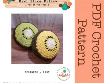 Kiwi Slice Pillow Crochet Pattern, Fruit Slice Pillow Pattern, PATTERN ONLY, PDF Pattern