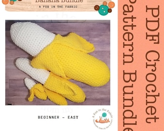 Crochet Banana Pattern Bundle, Blanket Yarn Crochet Pattern Bundle, PATTERN ONLY, PDF Pattern Bundle