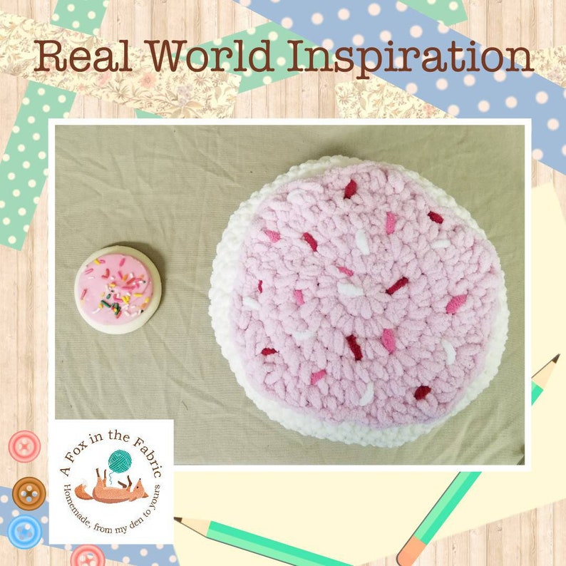 Frosted Sugar Cookie Pillow Oversized Fuzzy Plush Giant Etsy