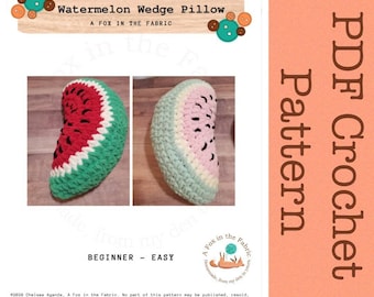 Watermelon Wedge Pillow Crochet Pattern, Fruit Wedge Pillow Pattern, PATTERN ONLY, PDF Pattern