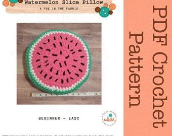Watermelon Slice Pillow Crochet Pattern, Fruit Slice Pillow Pattern, PATTERN ONLY, PDF Pattern