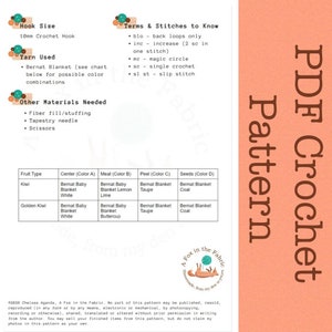 Kiwi Slice Pillow Crochet Pattern, Fruit Slice Pillow Pattern, PATTERN ONLY, PDF Pattern image 2