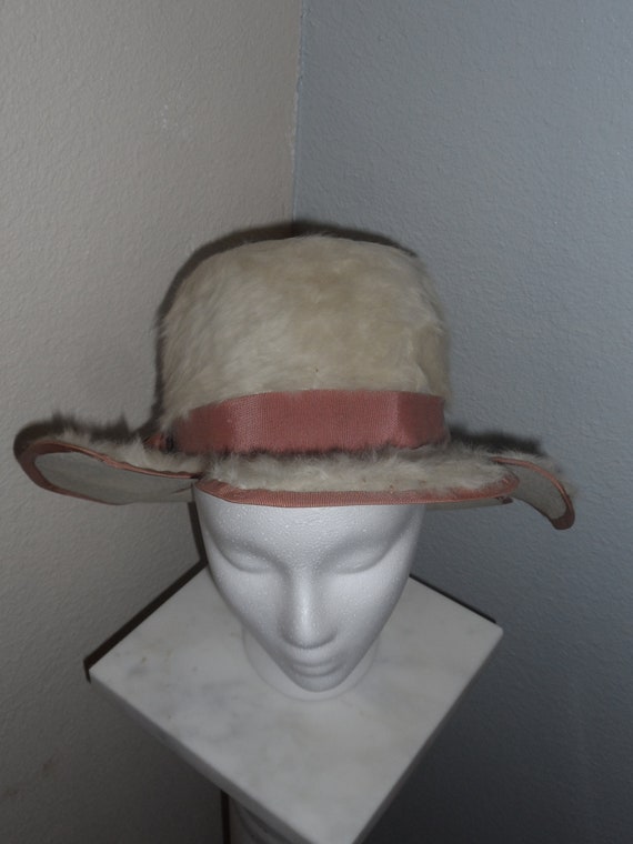 Vintage 1950s Angora Unique OOAK Dress Woman Hat - image 10