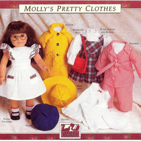 American Girl Vintage Pattern, Molly Pretty Clothes for your 18inch Doll, instant download, digital file