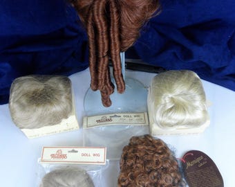 Monique, Wee and Tallina Doll Wigs - sz.12" to 13"  Mixed lot of 5  - #16