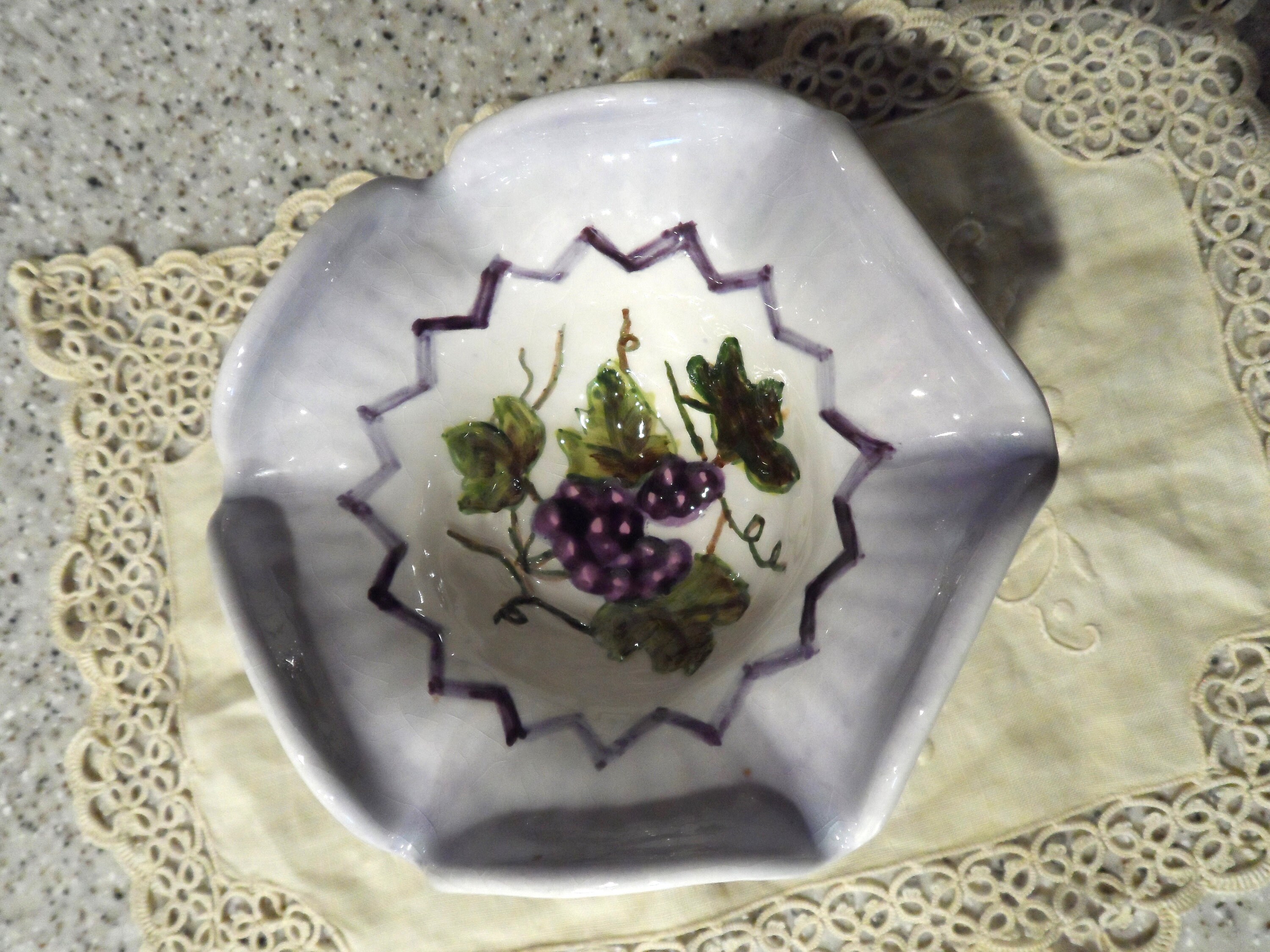 Vintage Grape Design Dessert Goblets, Compote, Fruit, Candy Dish Signed ...