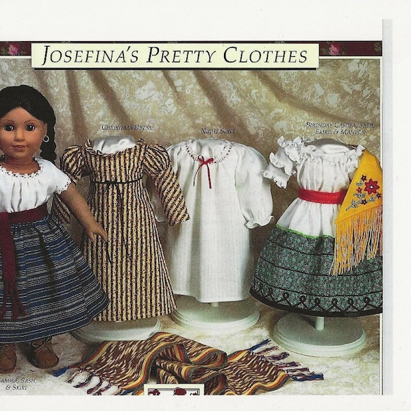 Josephina Pretty Clothes - Vintage Sewing Pattern for 18-inch or American Girl doll - Instant download!