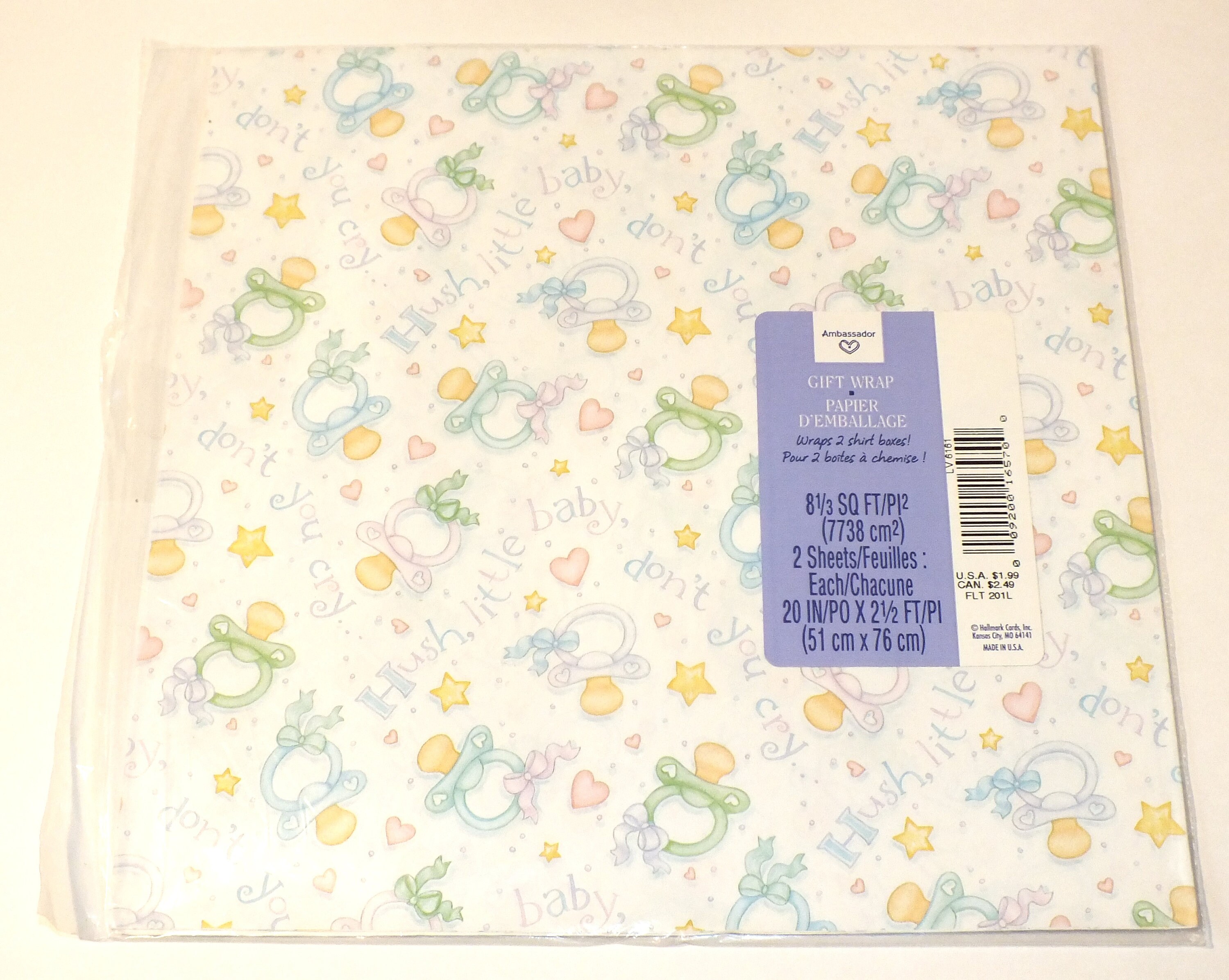 Vintage Ambassador Gift Wrap Bridal Shower Wrapping Paper NEW Yellow  Flowers