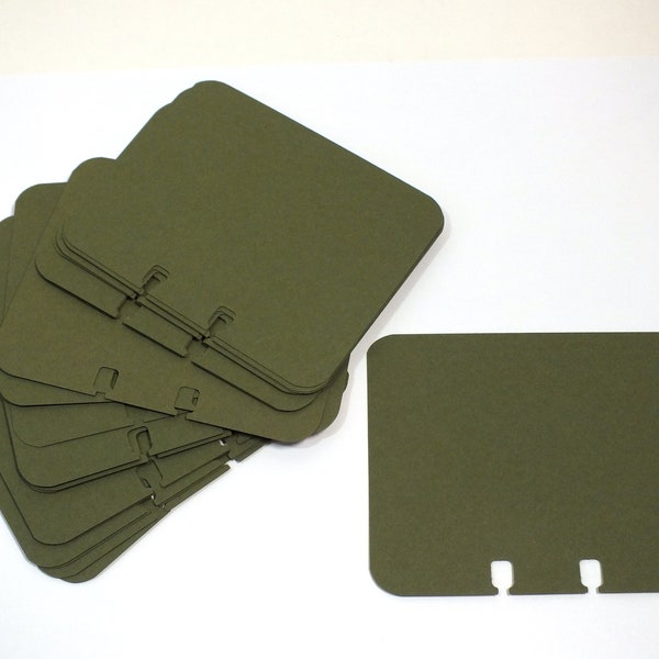 25 Memory Dex Cards Olive Green Rolodex Cards Cardstock Paper Ephemera R10